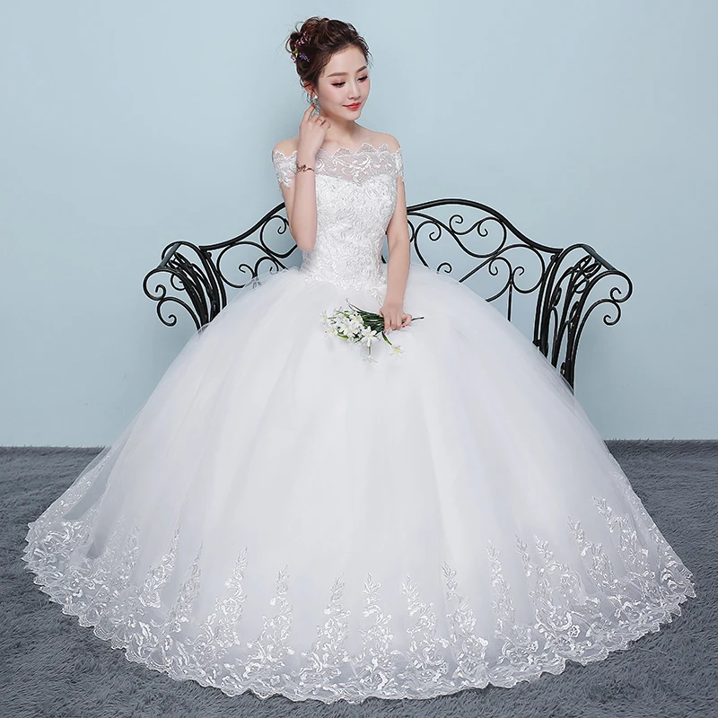 Wedding Dress 2026 New Cheap Boat Neck Ball Gown Off The Shoulder Princess Wedding Dresses Plus Size Vestido De Noiva Customized