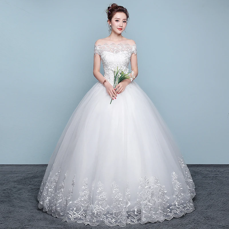 Wedding Dress 2026 New Cheap Boat Neck Ball Gown Off The Shoulder Princess Wedding Dresses Plus Size Vestido De Noiva Customized