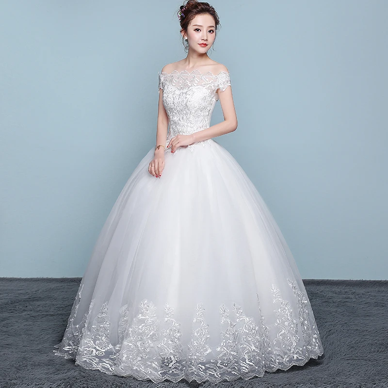 Wedding Dress 2026 New Cheap Boat Neck Ball Gown Off The Shoulder Princess Wedding Dresses Plus Size Vestido De Noiva Customized