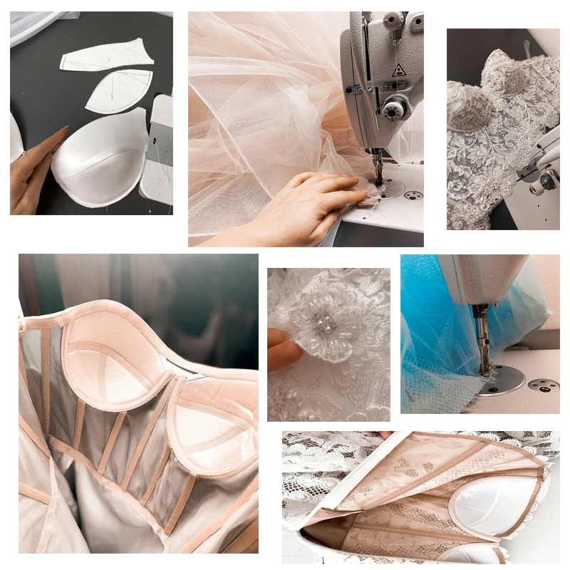 LORIE A-line Flowers Appliques vestidos de novia Wedding Dress Spaghetti Strap Bridal Gowns Sweetheart Wedding Gown Customized