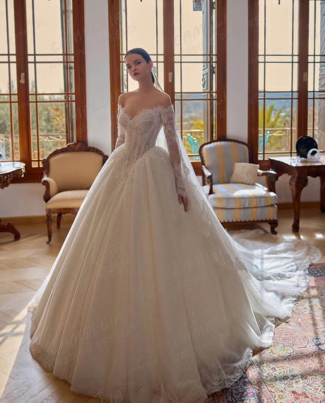 Elegant Wedding Dresses Women's A Line Appliques Sweetheart Off Shoulder Bridal Gowns Customized свадебное платье
