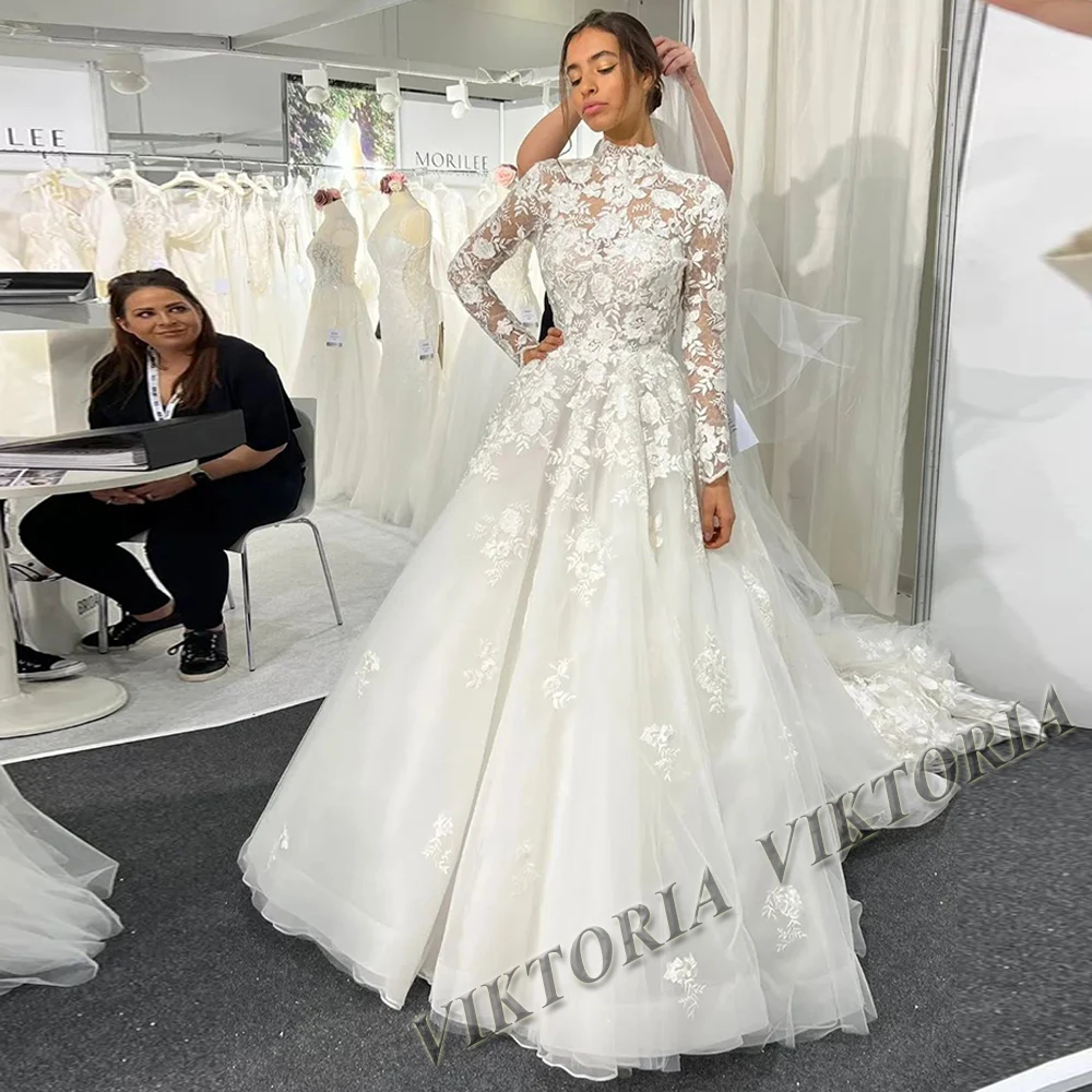 VIKTORIA Princess A-line Wedding Dresses for Woman Detachable Sleeves Sweetheart Vestidos De Casamento Personalized Customized