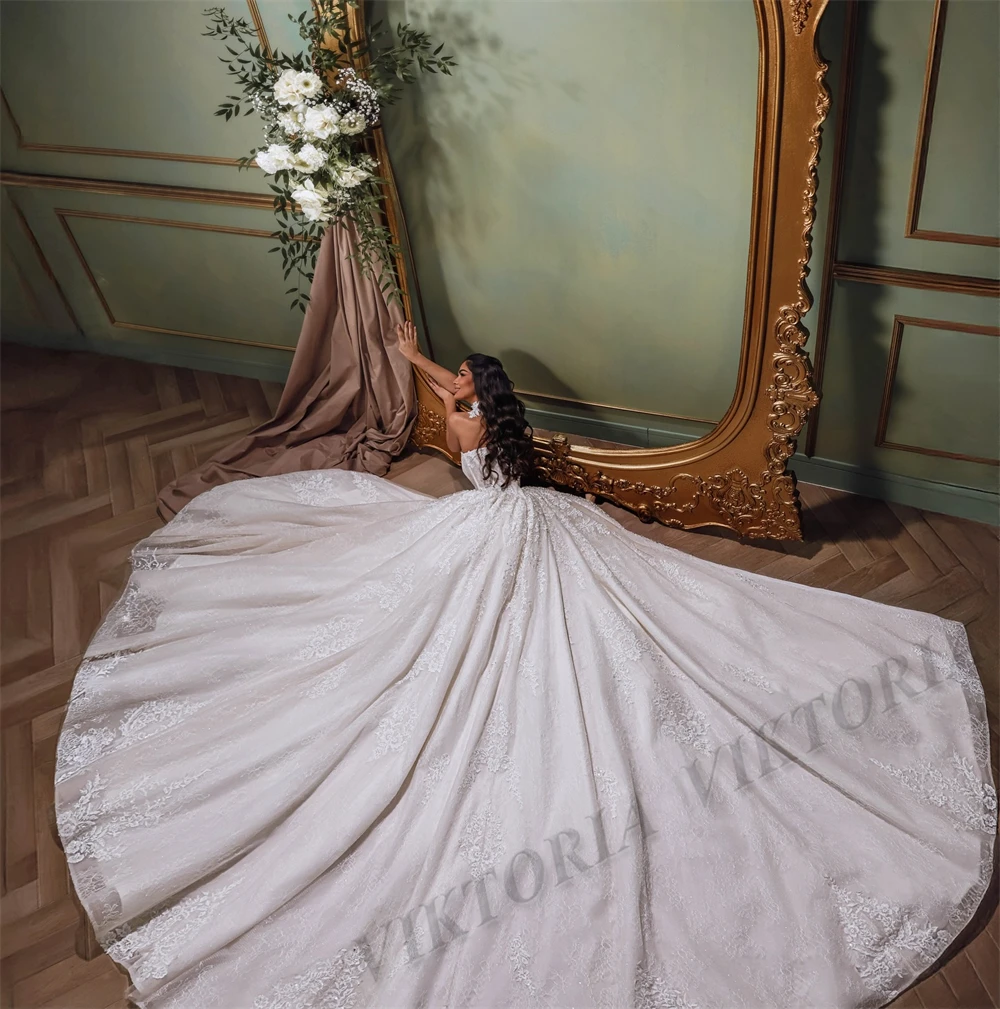 VIKTORIA Exquisite Corset Wedding Dresses For Woman Bridal Strapless Lace Appliques Ball Gowns Vestidos Novias Boda Custom Made