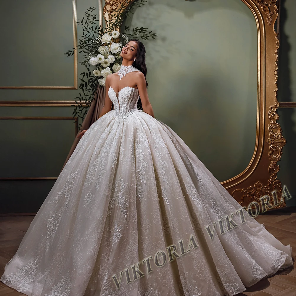 VIKTORIA Exquisite Corset Wedding Dresses For Woman Bridal Strapless Lace Appliques Ball Gowns Vestidos Novias Boda Custom Made