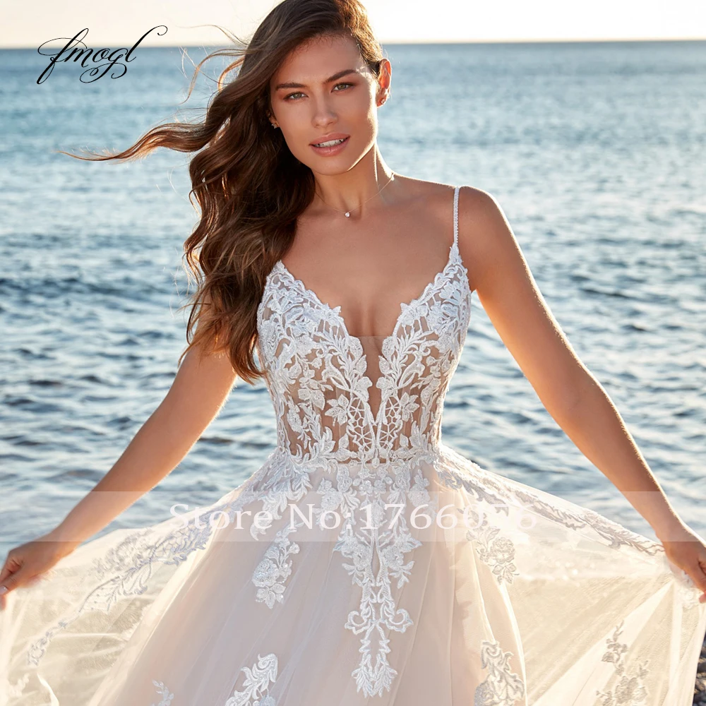 Customized A-Line Romantic Vintage Wedding Dresses Sweetheart Spaghetti Straps Vestido De Novia Appliques Delicate Bride Dress