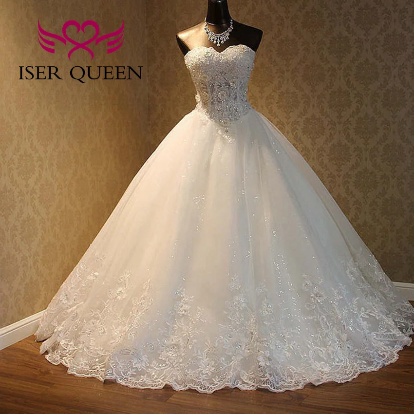 Sweetheart Neckline 2026 Wedding Dresses Customized Pearls Beaded Lace Ball Gown Wedding Dress Plus Size Bride Dress WX0093
