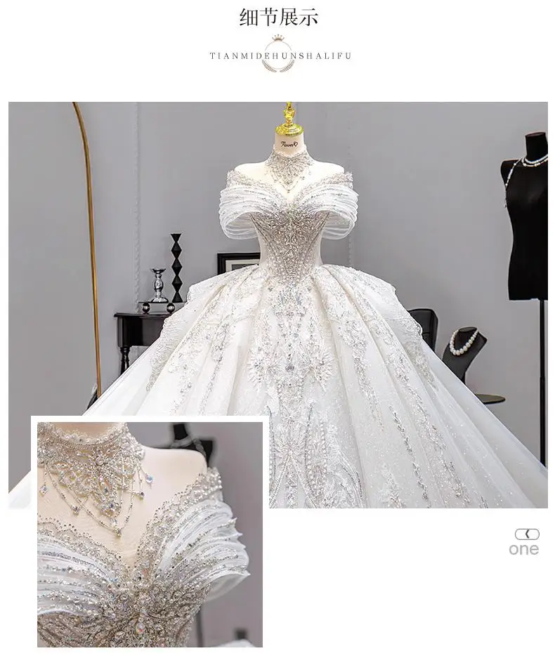Customized Luxury Dubai Sweetheart Wedding Dresses 2027 Princess Sparkly Appliques Bridal Gowns Floor Length Vestidos De Novia