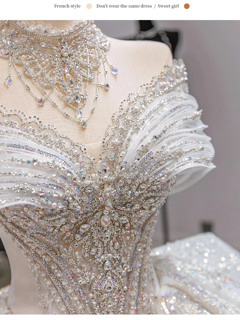 Customized Luxury Dubai Sweetheart Wedding Dresses 2027 Princess Sparkly Appliques Bridal Gowns Floor Length Vestidos De Novia