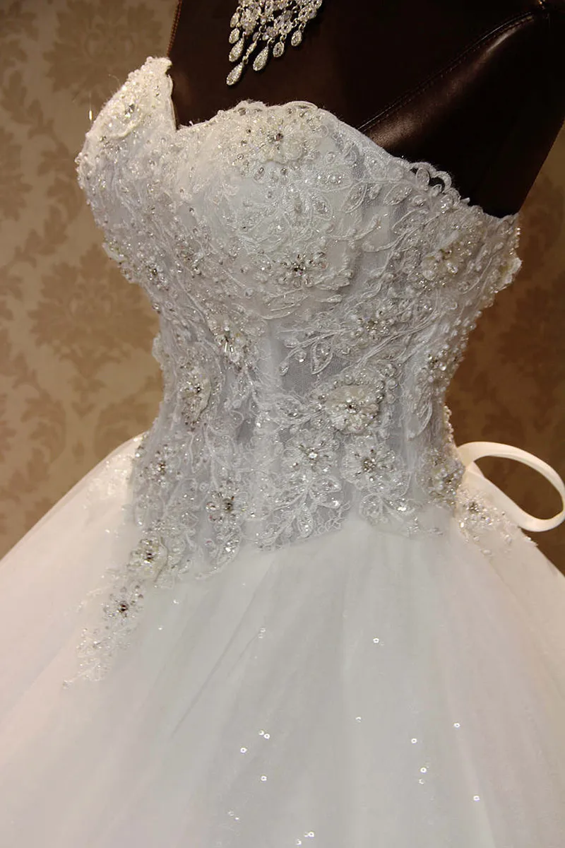 Vestidos de Novia Charming Flower Appliques Princess Wedding Dress Customized Beading Embroidery Elegant Lace Wedding Gown