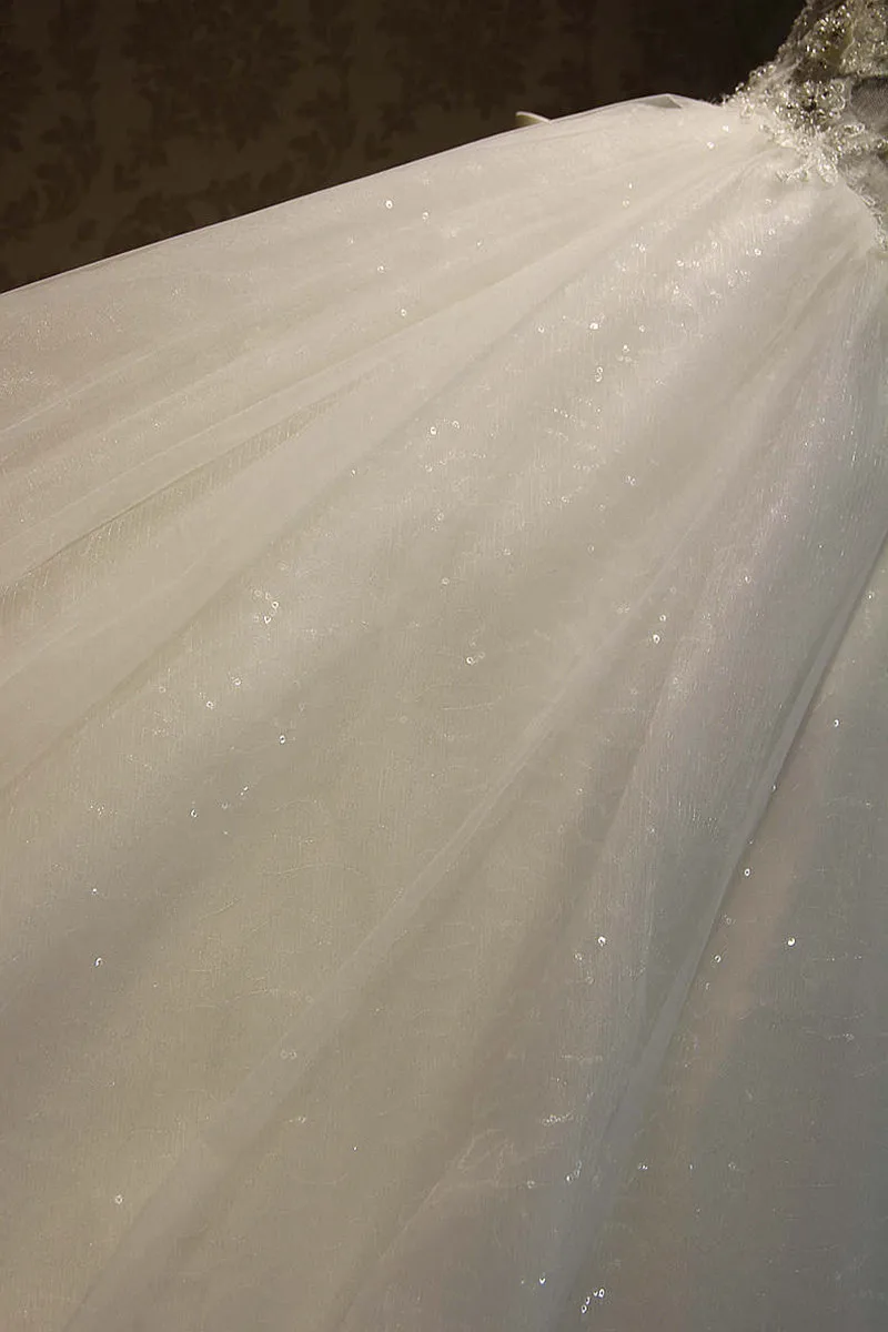 Vestidos de Novia Charming Flower Appliques Princess Wedding Dress Customized Beading Embroidery Elegant Lace Wedding Gown