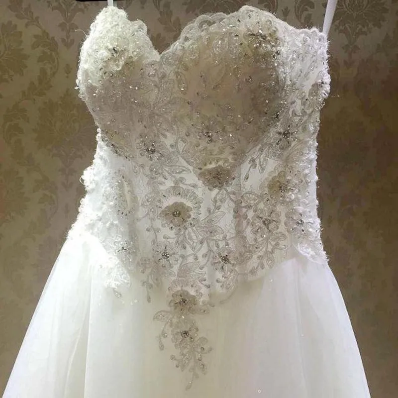 Vestidos de Novia Charming Flower Appliques Princess Wedding Dress Customized Beading Embroidery Elegant Lace Wedding Gown