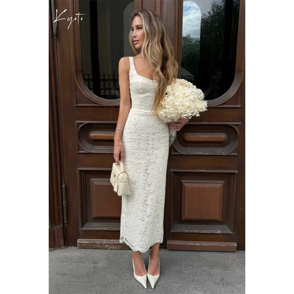 Kyoto Customized White Square Collar Wedding Dress Sleeveless Mermaid vestidos de noche Elegant Tra-length robe de mariée 2026