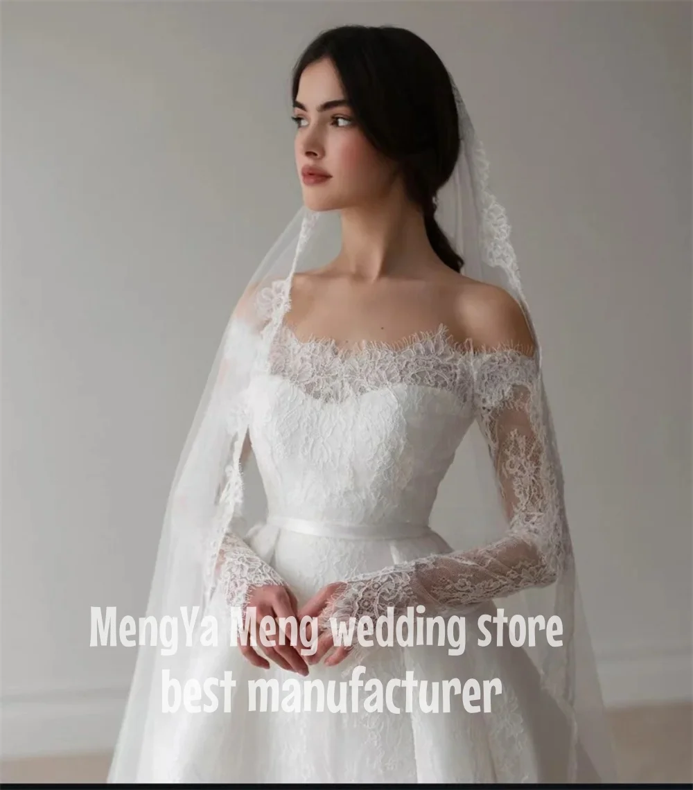 ZHUISHU 2025 Off The Shoulder Lace Wedding Dresses Elegant A Line Sweap Train Bridal Gown Women Classy Bride Dresses Customized