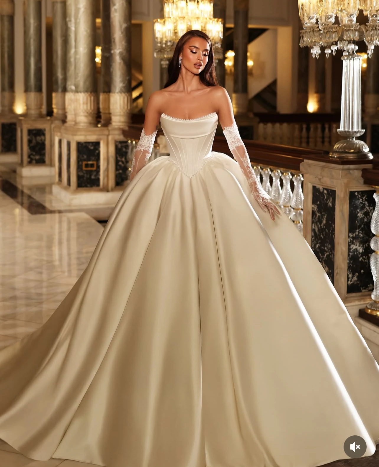Customized Smileven Ball Gowns Princess Wedding Dresses Satin Bride Dresses Corset Vestido De Novia Satin Wedding Gowns