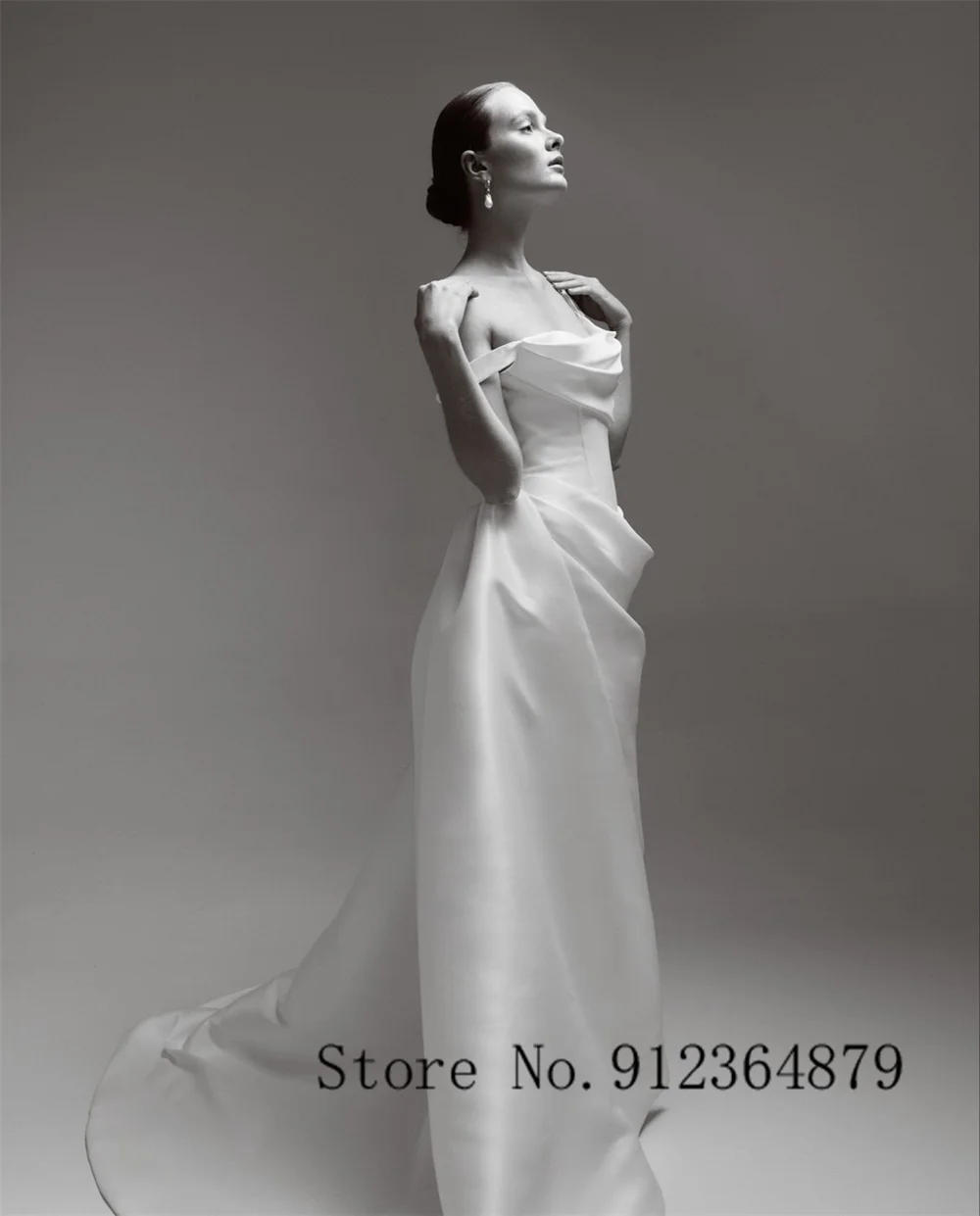 New Two Straps Pleat Satin Sheath/Mermaid Wedding Dresses With Detachable Custom Made 2026 Vestido De Noival