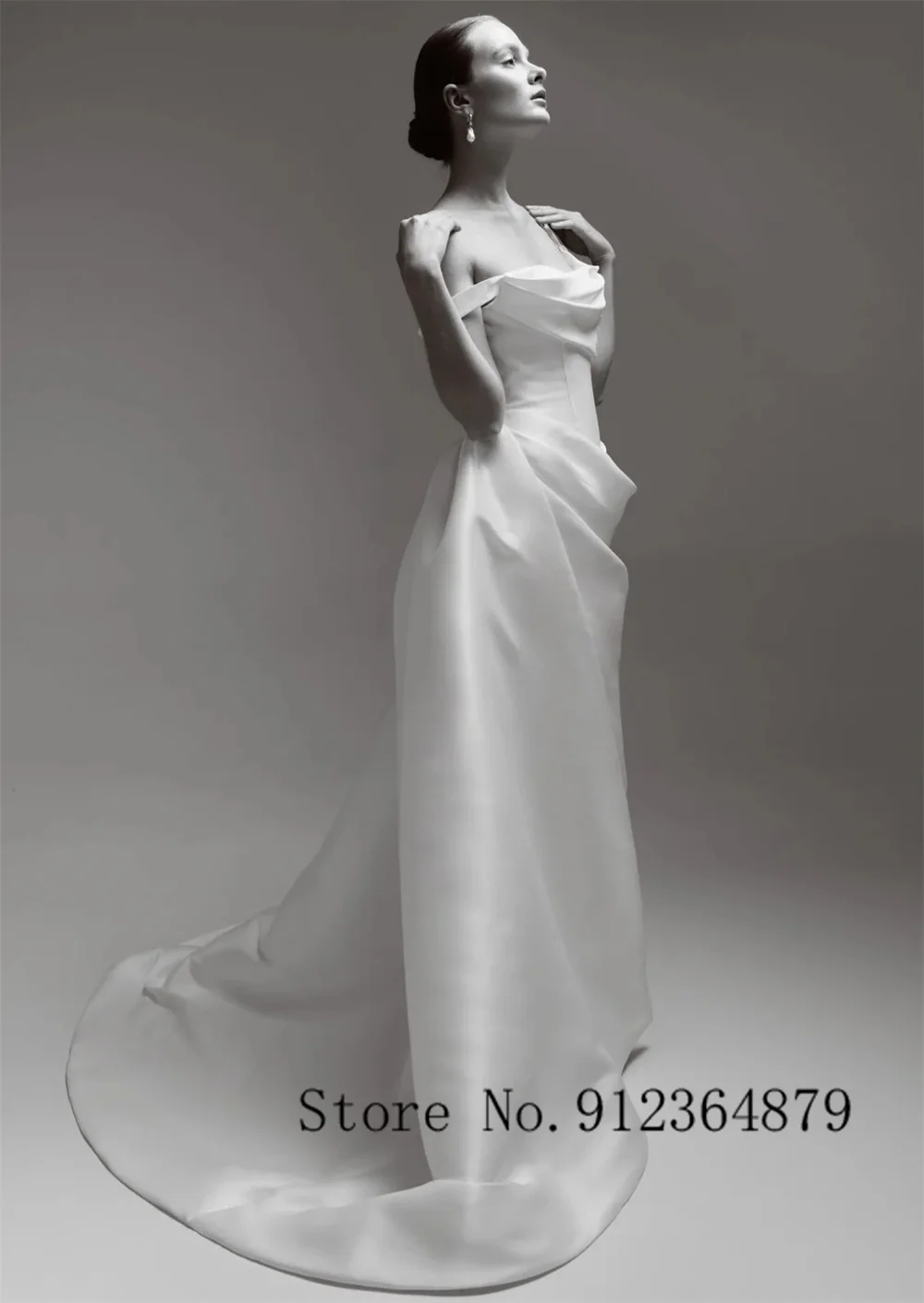 New Two Straps Pleat Satin Sheath/Mermaid Wedding Dresses With Detachable Custom Made 2026 Vestido De Noival
