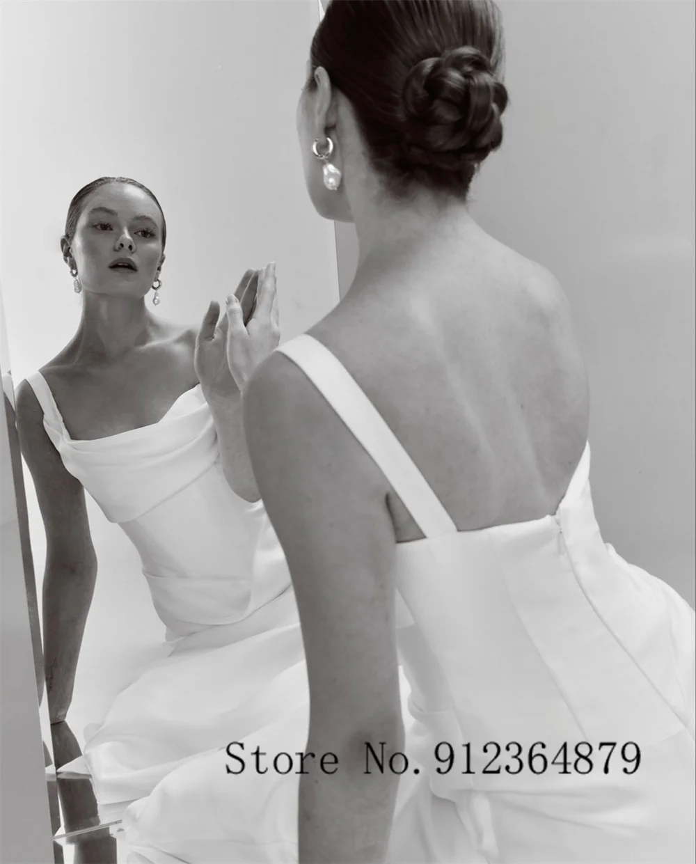 New Two Straps Pleat Satin Sheath/Mermaid Wedding Dresses With Detachable Custom Made 2026 Vestido De Noival