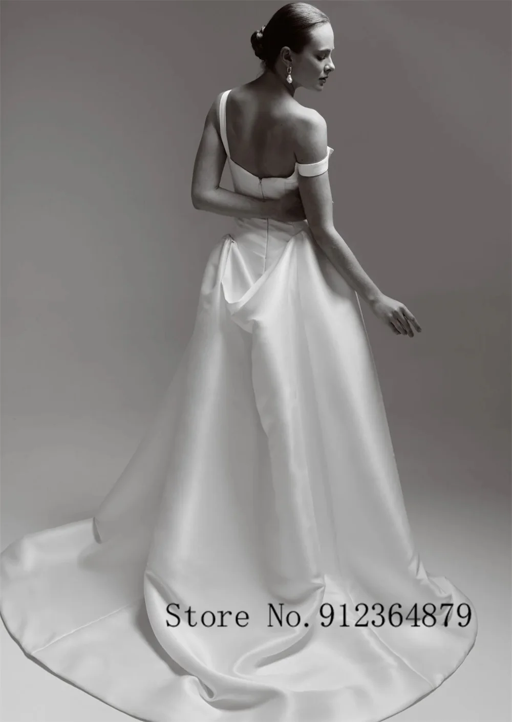 New Two Straps Pleat Satin Sheath/Mermaid Wedding Dresses With Detachable Custom Made 2026 Vestido De Noival