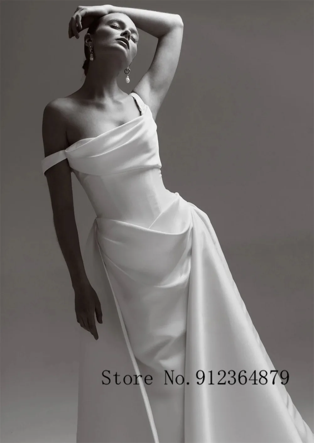 New Two Straps Pleat Satin Sheath/Mermaid Wedding Dresses With Detachable Custom Made 2026 Vestido De Noival