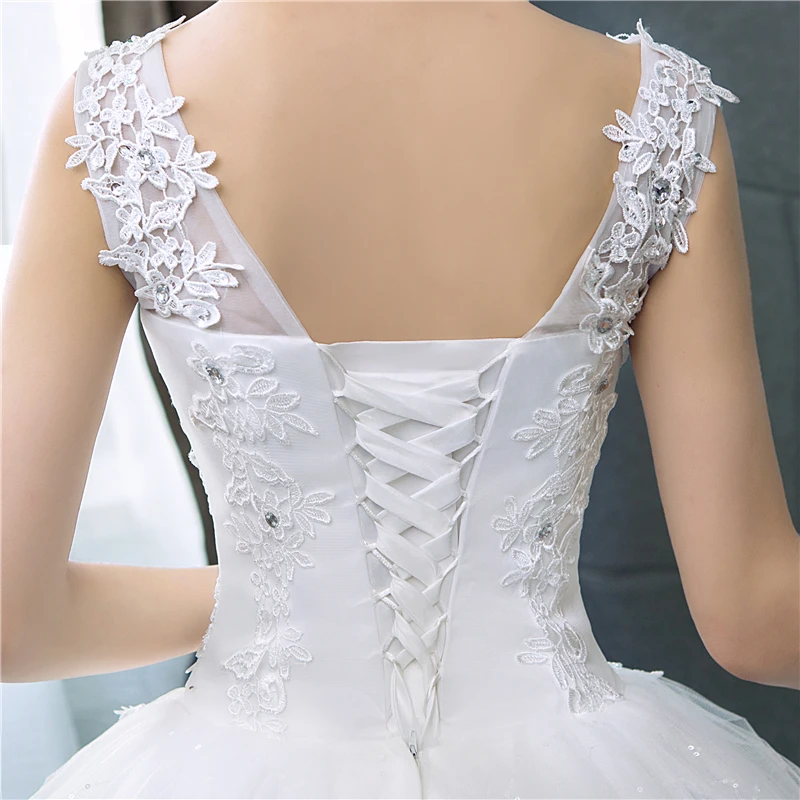 2026 Sexy V-neck Lace Wedding Dress Sleeveless Floral Print Ball Gown Wedding Dress Fashion Simple Estidos  Noivas Customized