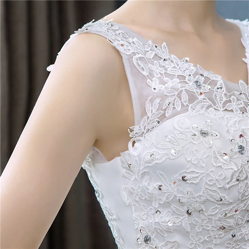 2026 Sexy V-neck Lace Wedding Dress Sleeveless Floral Print Ball Gown Wedding Dress Fashion Simple Estidos  Noivas Customized