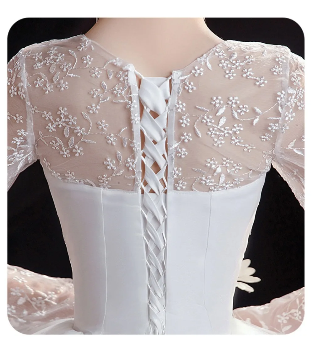 GIYSILE Boho Wedding Dress New Fantasy Lace Bridal Main Marriage Dresses French Floor Length Wedding Dress Vestidos De Novia
