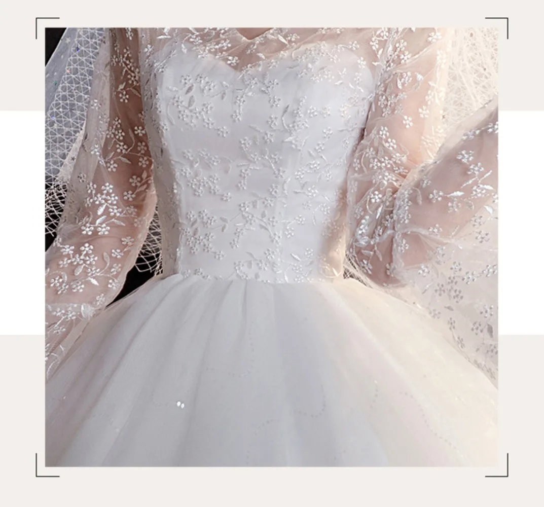 GIYSILE Boho Wedding Dress New Fantasy Lace Bridal Main Marriage Dresses French Floor Length Wedding Dress Vestidos De Novia