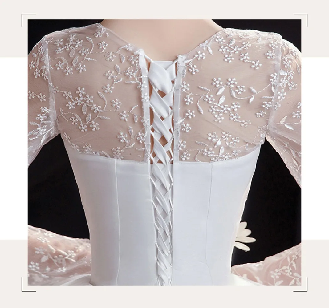 GIYSILE Boho Wedding Dress New Fantasy Lace Bridal Main Marriage Dresses French Floor Length Wedding Dress Vestidos De Novia