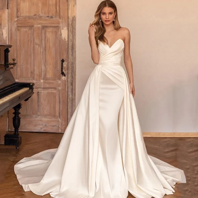 HERBURN Delicate Wedding Dresses For Women Pastrol Sweetheart Beauty Lace Up Customized Robe Mariee Robe De Soiree Mariage