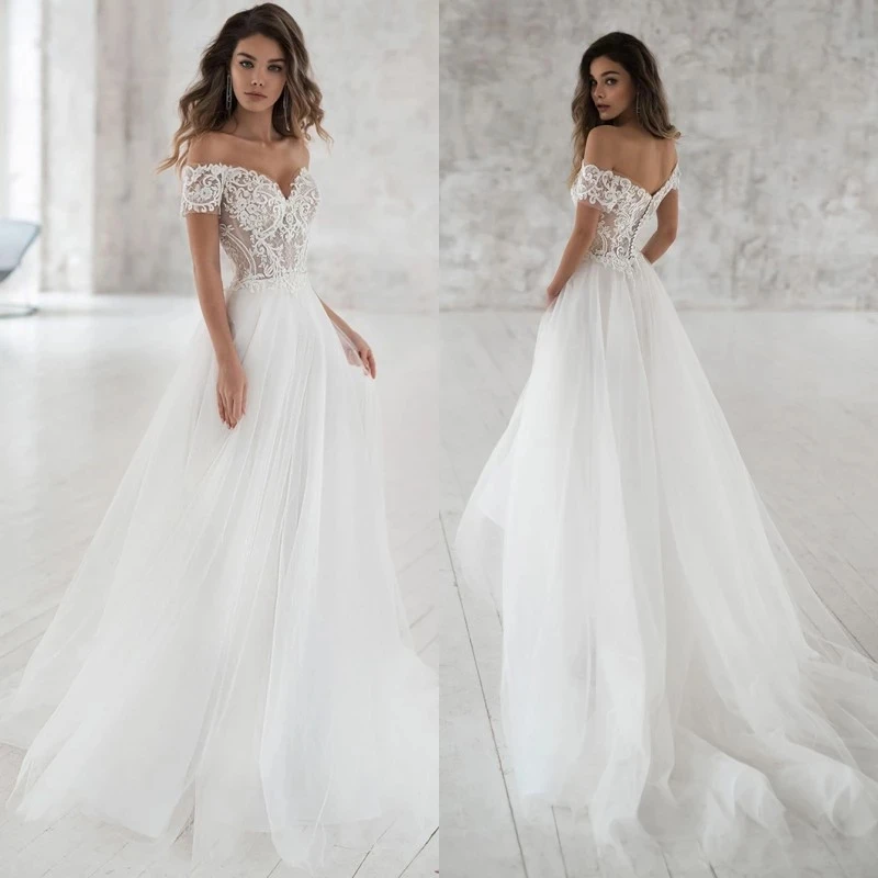 HERBURN Delicate Wedding Dresses For Women Pastrol Sweetheart Beauty Lace Up Customized Robe Mariee Robe De Soiree Mariage