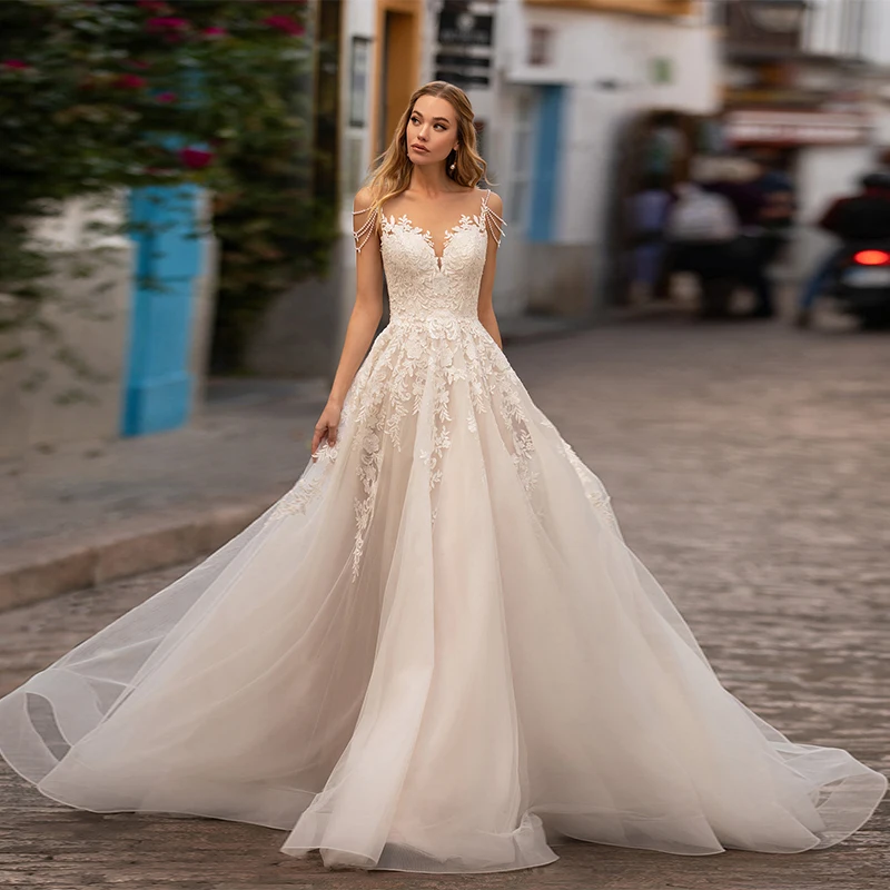 HERBURN Delicate Wedding Dresses For Women Pastrol Sweetheart Beauty Lace Up Customized Robe Mariee Robe De Soiree Mariage