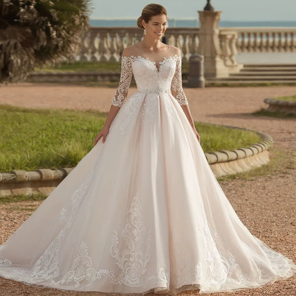 HERBURN Delicate Wedding Dresses For Women Pastrol Sweetheart Beauty Lace Up Customized Robe Mariee Robe De Soiree Mariage