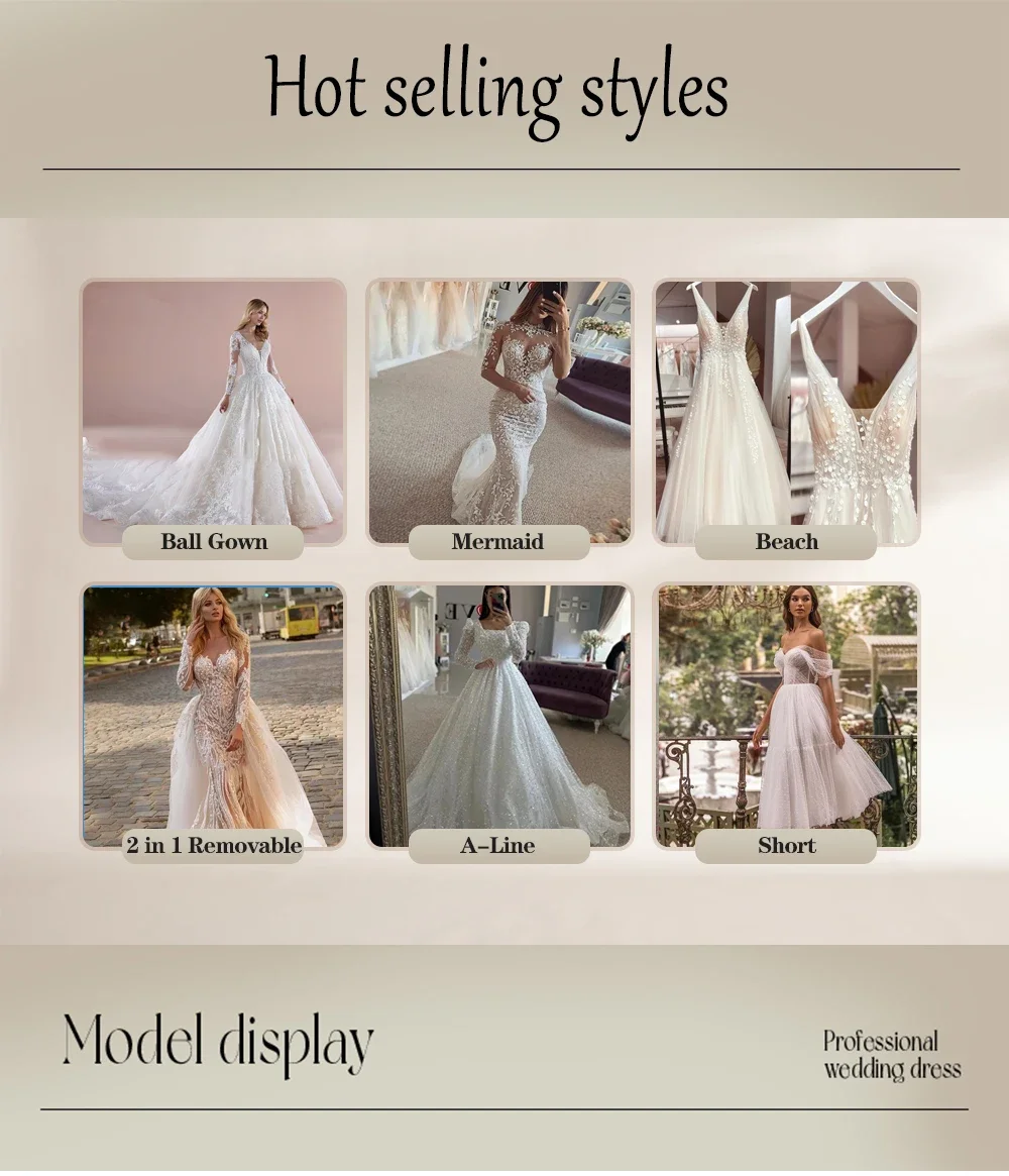 Graceful Wedding Dress Organza With Embroidery A-Line Ball Gown High-V-Neck Full Sleeve Customized Bride Dress Vestido De Novia