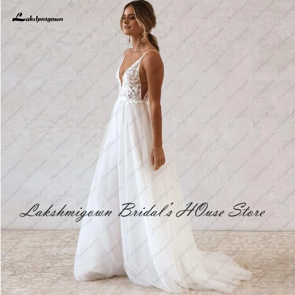 Vestido Boho Bridal Wedding Dress Summer Beach 2026 Backless Sexy Mariage Tulle Receipt Party Gowns Spaghetti Straps Customized