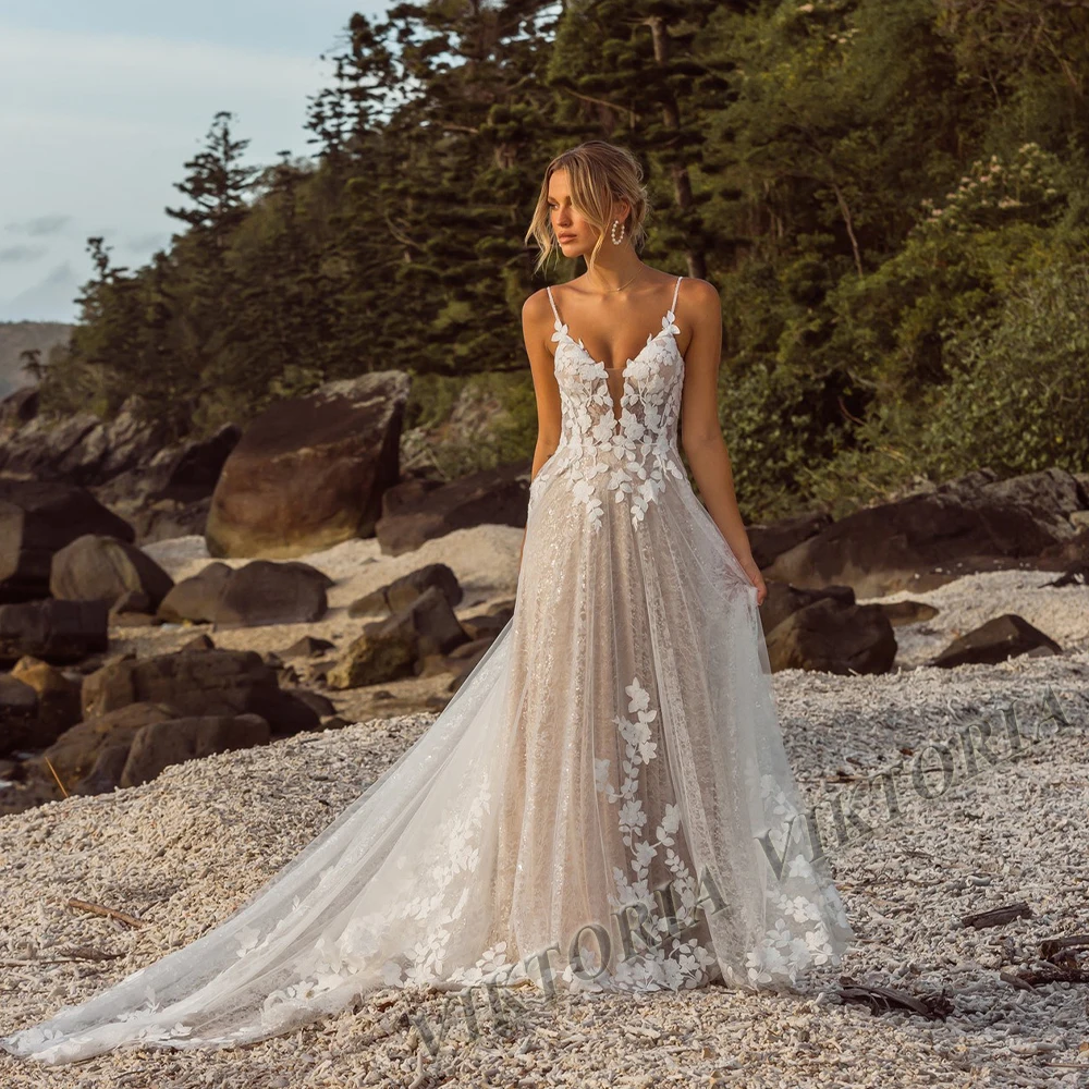 VIKTORIA Exquisite Beading Wedding Dresses for Women Mini Bridal Dress Sequins Sleeveless Vestidos De Novia Boda Customized