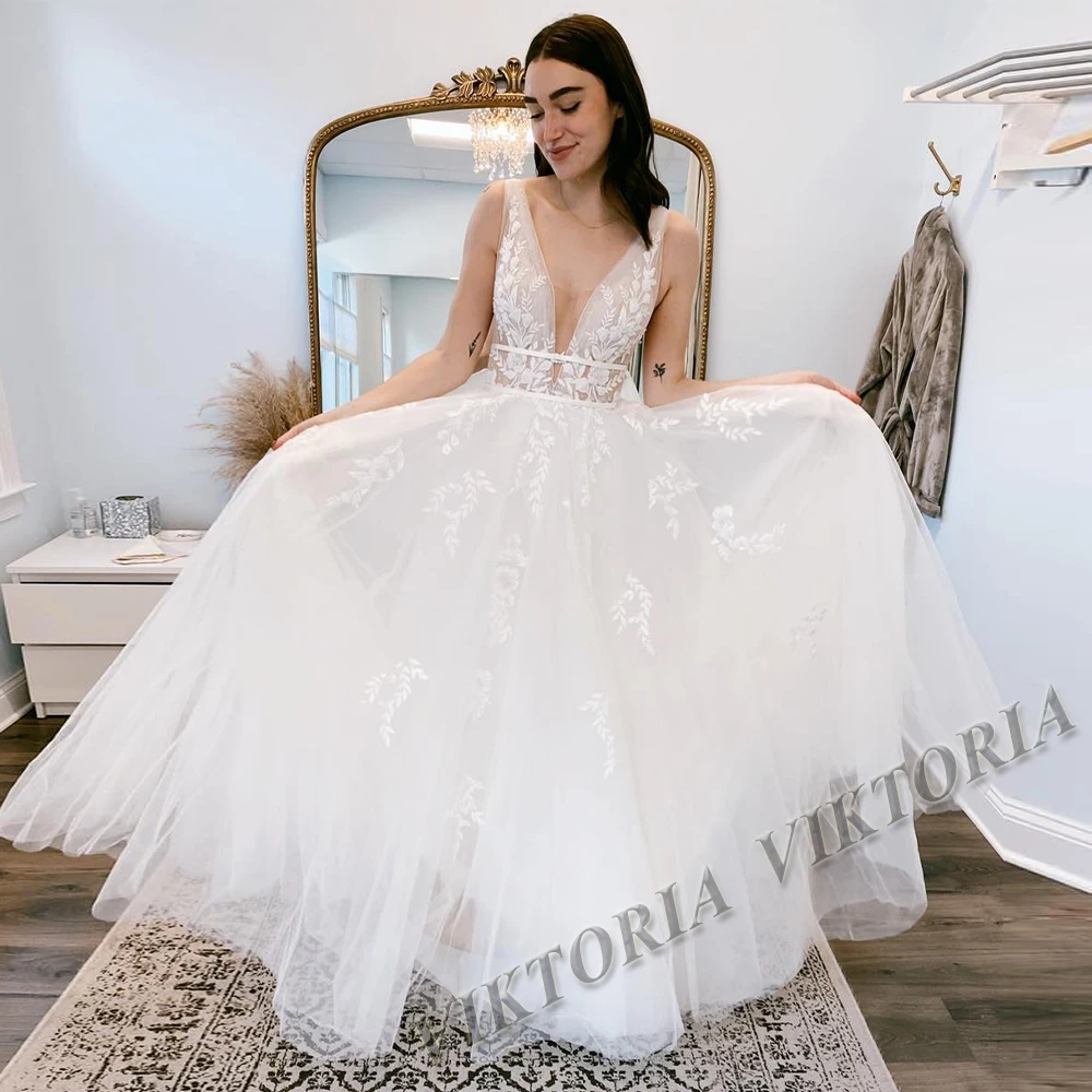 VIKTORIA Exquisite Beading Wedding Dresses for Women Mini Bridal Dress Sequins Sleeveless Vestidos De Novia Boda Customized