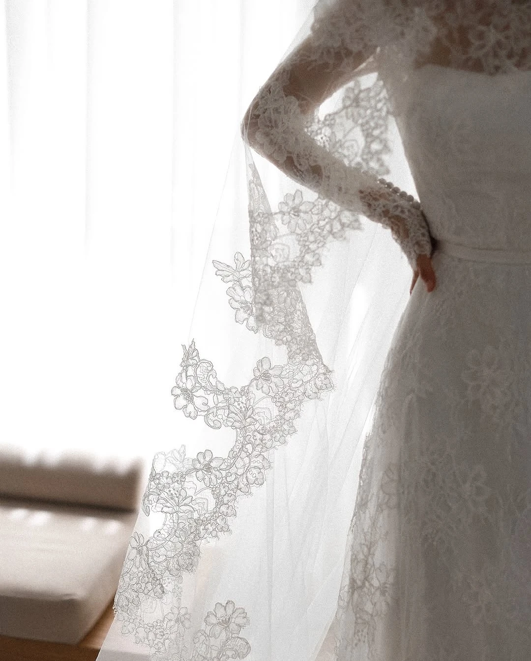 LORIE Lace Appliques Wedding Dresses A-Line High Neck Girdling Hazy Feeling Bridal Gown Floor-Length Bride Gowns 2026 Customized