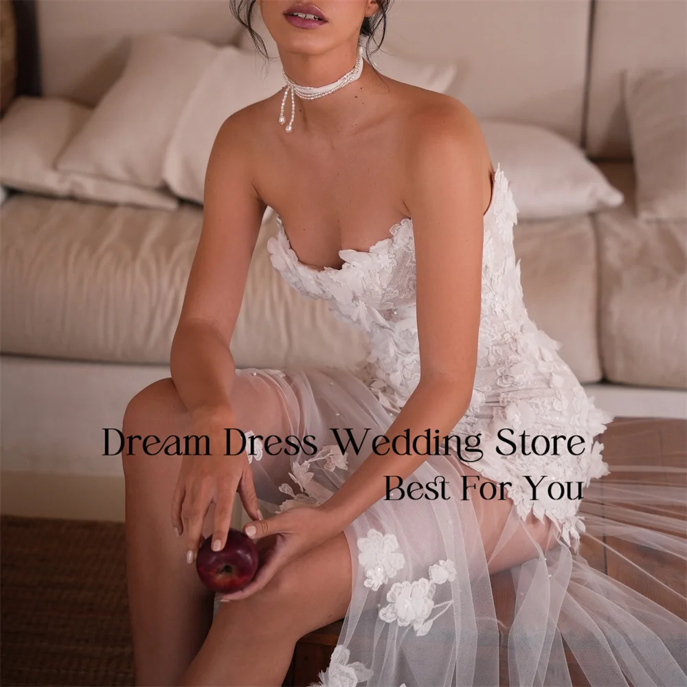 DREAM Lace Appliqued A-Line Wedding Dress 2025 Boat-Neck Sleeveless Open Back Flowers Bridal Gown Vestidos De Novia Customized
