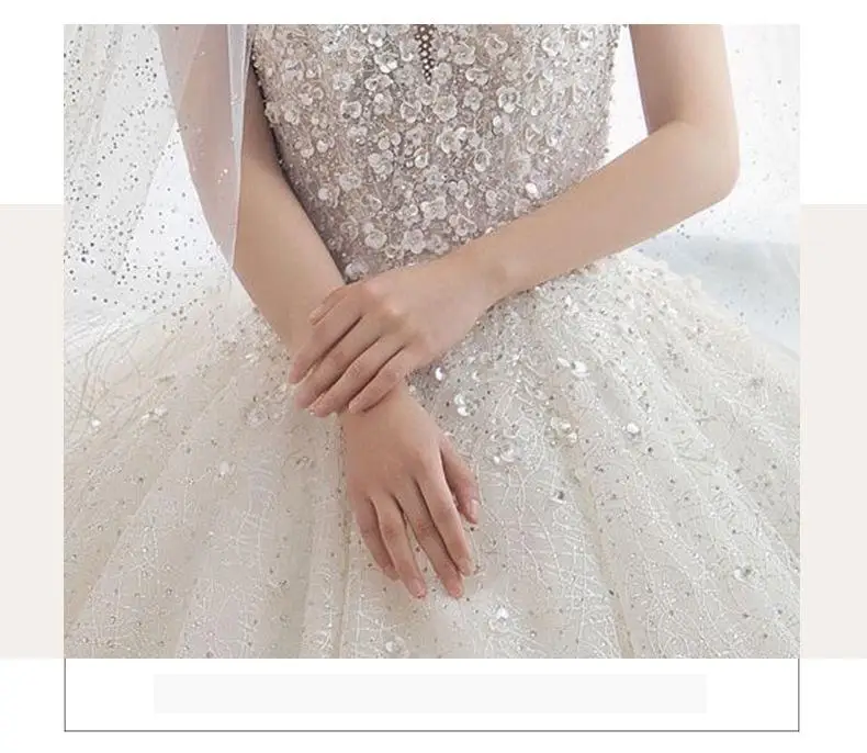 Luxury Short Sleeve Wedding Dress 2026 New Bridal Dress V Neck Beading Shinning Ball Gown Sweep Train Vestido Noiva Customized