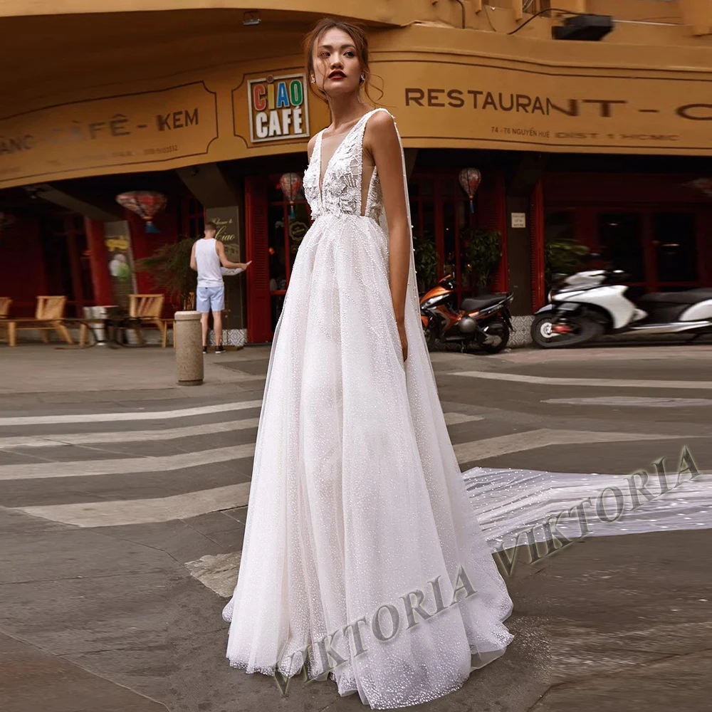 VIKTORIA Classic 2025 Wedding Dresses Cap Sleeves Sweetheart For Bride A-LINE Appliques Women Vestidos De Novia Drop Shipping