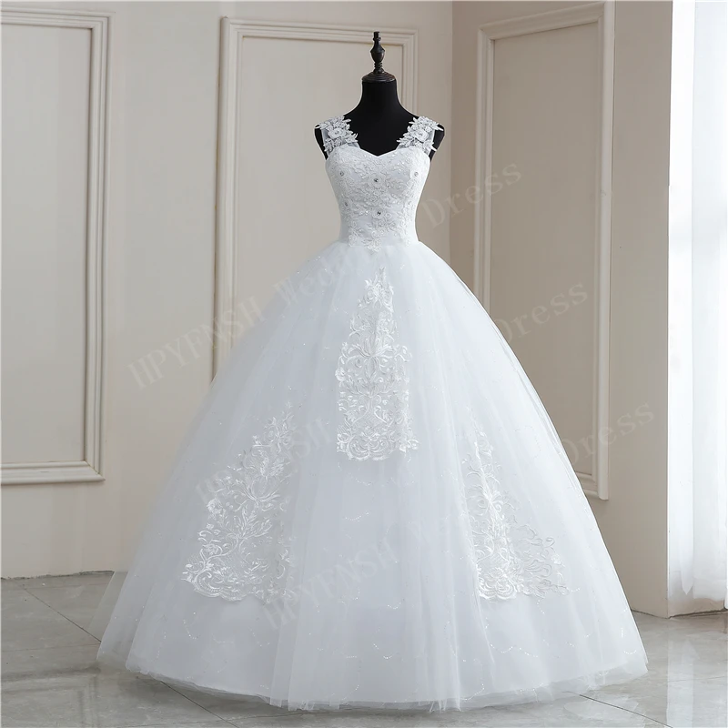 Y&M Novias V Neck Sweet Plus Size Vestido De Noiva 2025 Wedding Dress Long Train or Floor Length Appliqes Bridal Tulle Mariage