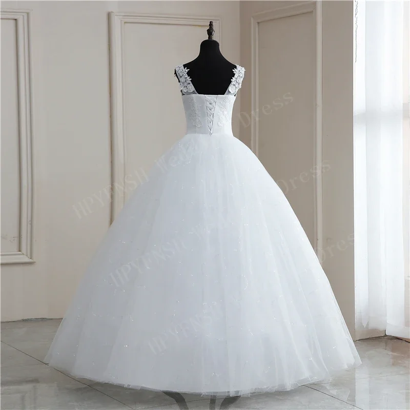 Y&M Novias V Neck Sweet Plus Size Vestido De Noiva 2025 Wedding Dress Long Train or Floor Length Appliqes Bridal Tulle Mariage