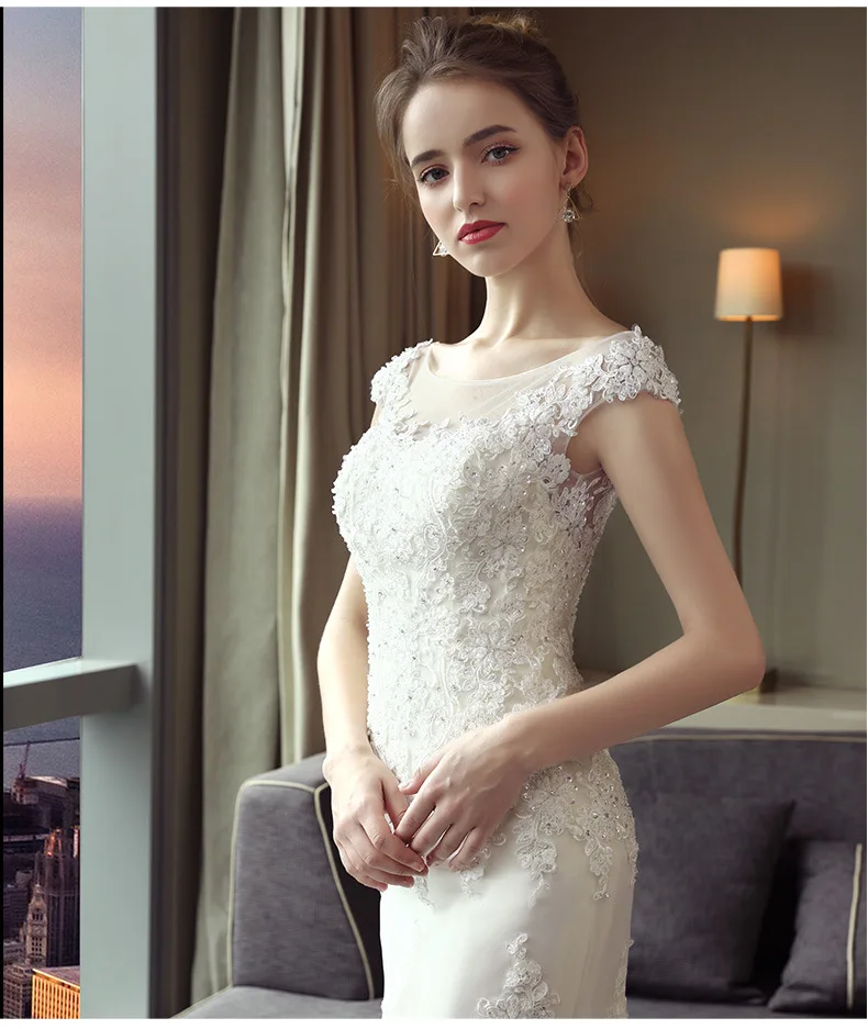 Vestido De Noiva 2026 The Bridal O-neck Court Train Luxury Lace Embroidery Mermaid Princess Luxury Wedding Dress Customized