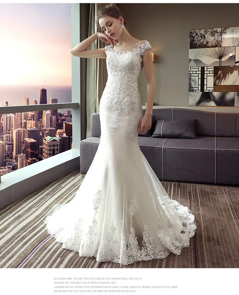 Vestido De Noiva 2026 The Bridal O-neck Court Train Luxury Lace Embroidery Mermaid Princess Luxury Wedding Dress Customized