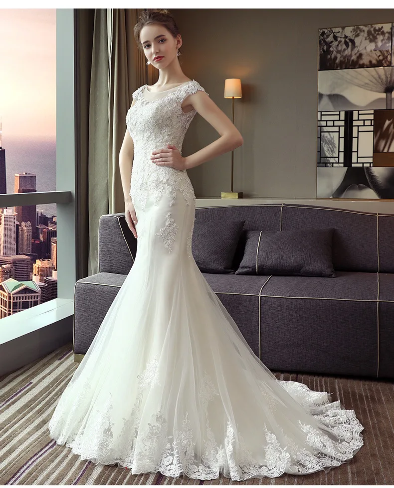 Vestido De Noiva 2026 The Bridal O-neck Court Train Luxury Lace Embroidery Mermaid Princess Luxury Wedding Dress Customized
