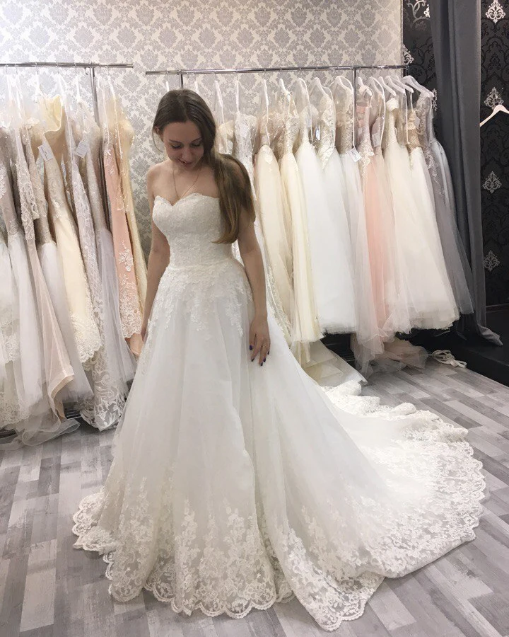 HW091 Customized Sweetheart Applique Lace Vintage Bridal Wedding Dress Princess Wedding Dresses Bridal Gown Vestidos De Noivas