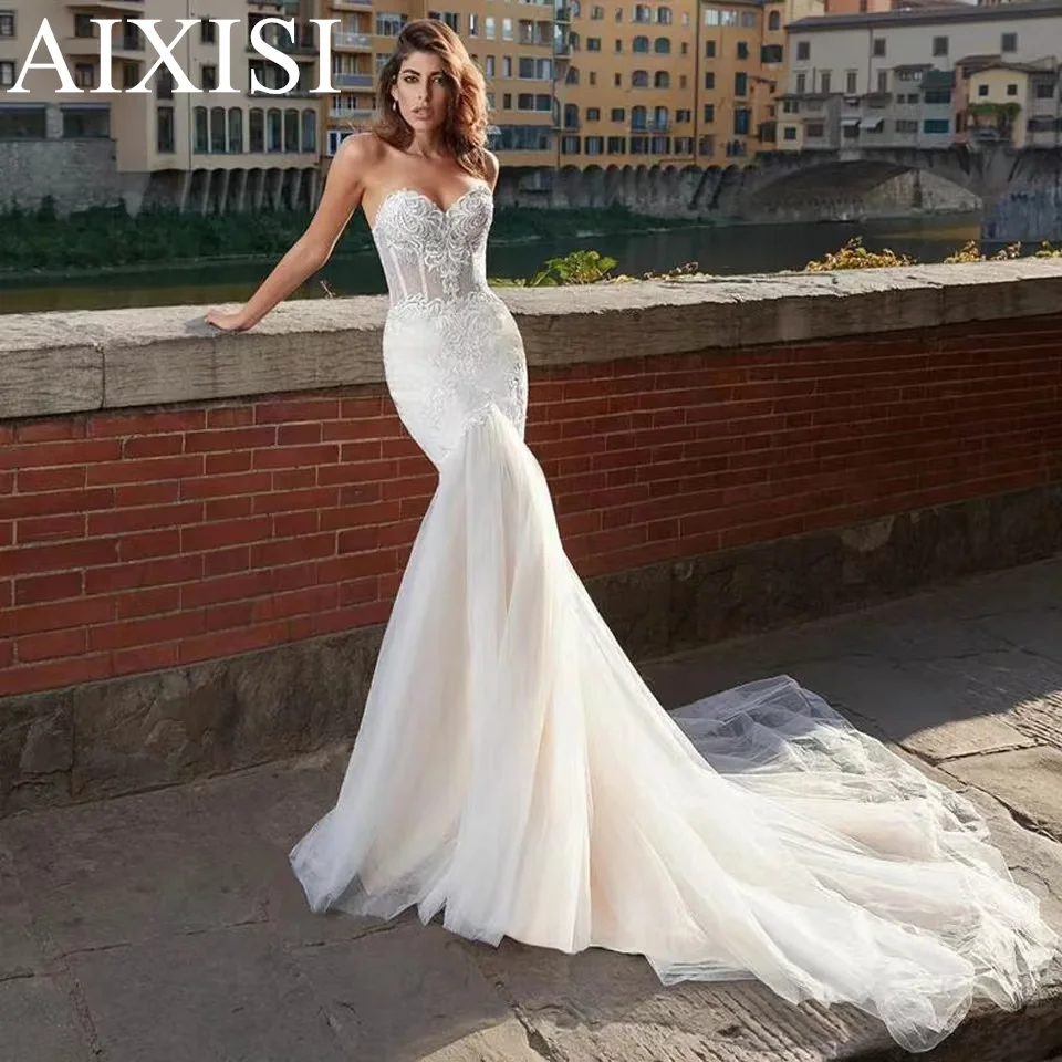 Osquernovia Charming Wedding Dresses V-neck Ruched Appliques Spaghetti Straps Backless Appliques Lace-up Robe De Mariée 2025
