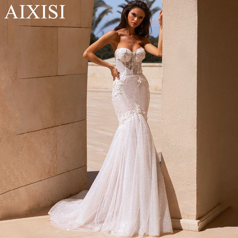 Osquernovia Charming Wedding Dresses V-neck Ruched Appliques Spaghetti Straps Backless Appliques Lace-up Robe De Mariée 2025
