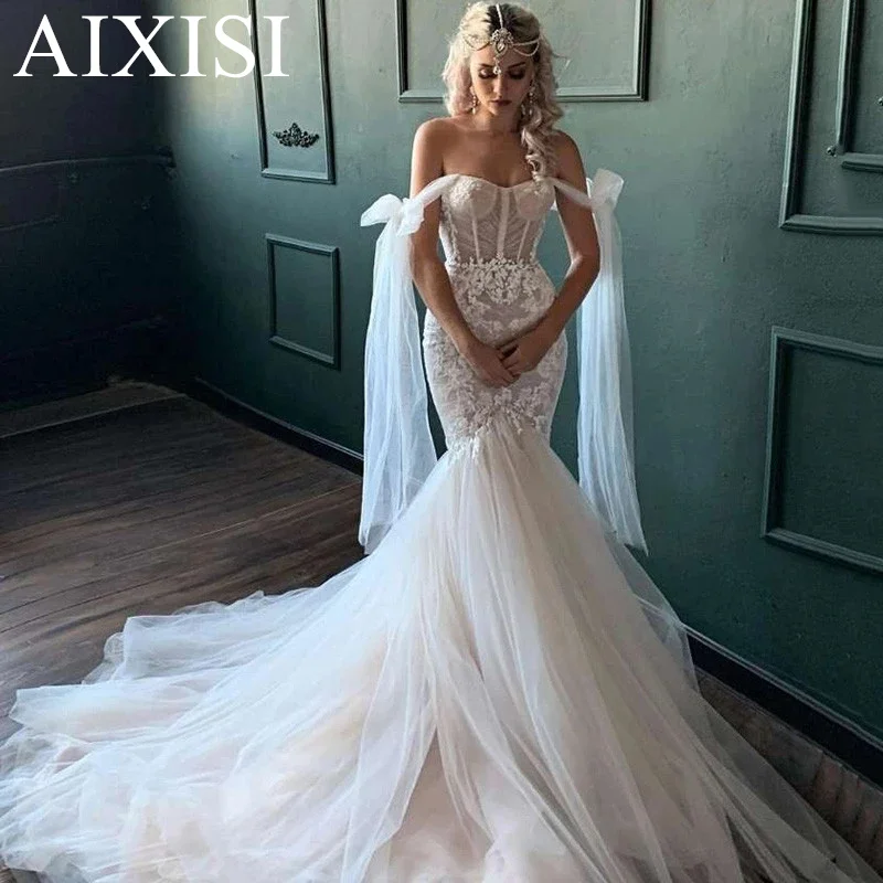 Osquernovia Charming Wedding Dresses V-neck Ruched Appliques Spaghetti Straps Backless Appliques Lace-up Robe De Mariée 2025