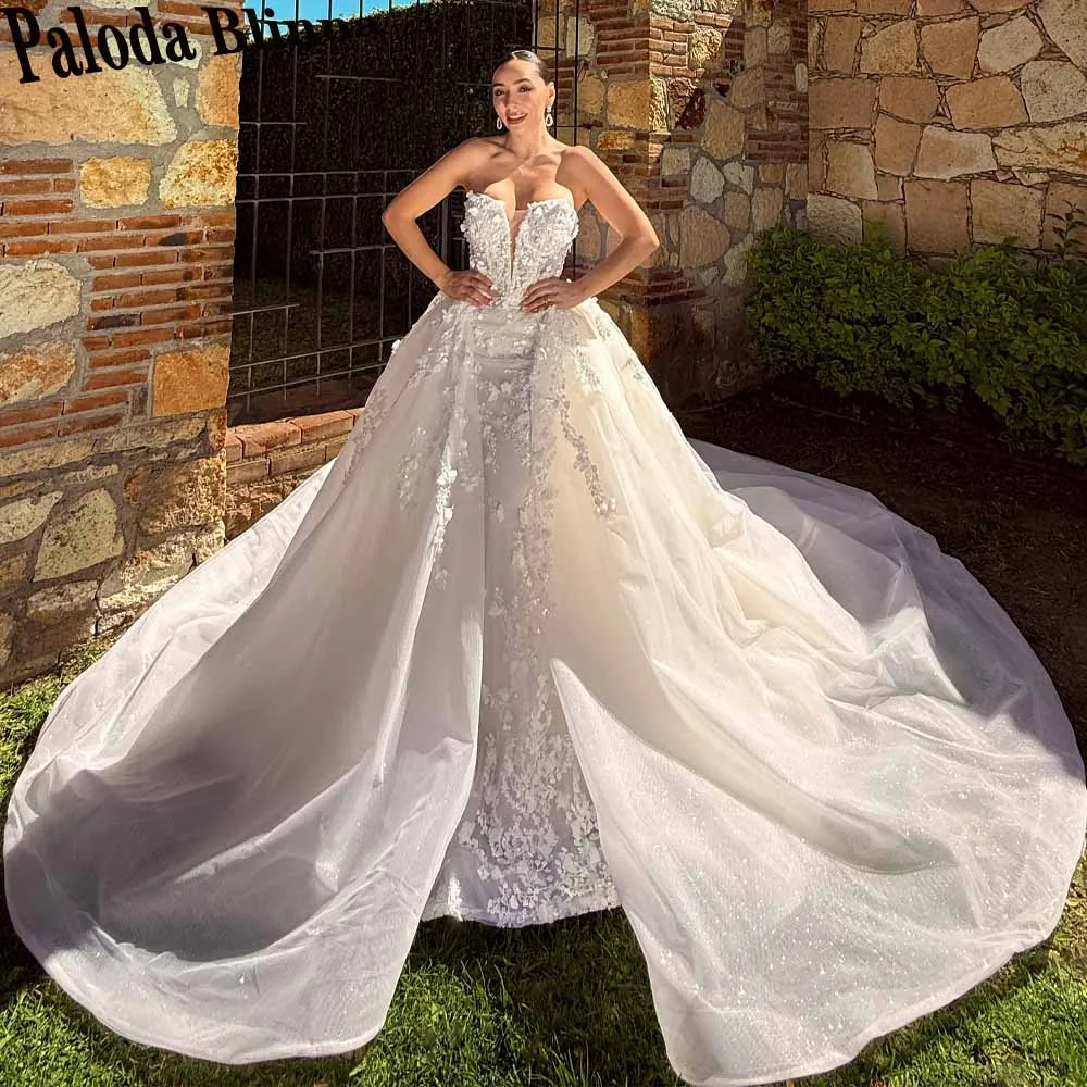 Paloda Delicate Wedding Dress for Women with Appliques Mermaid Sleeveless Sweetheart Vestidos De Novia Brautmode Customized